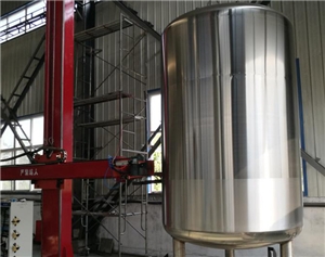 Vertical polishing machine for tank body