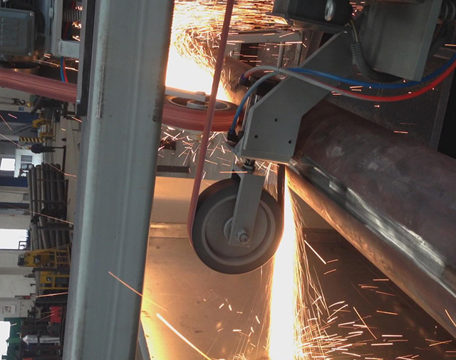 Double grinding head straight weld polis